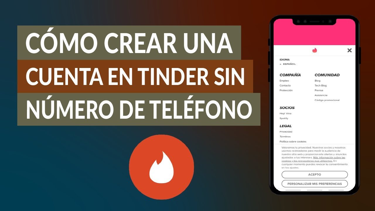 como crear una cuenta en tinder sin usar un numero de telefono