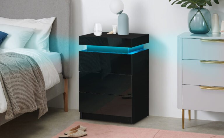 Qué opciones de mesas de noche con luz LED están disponibles en el mercado